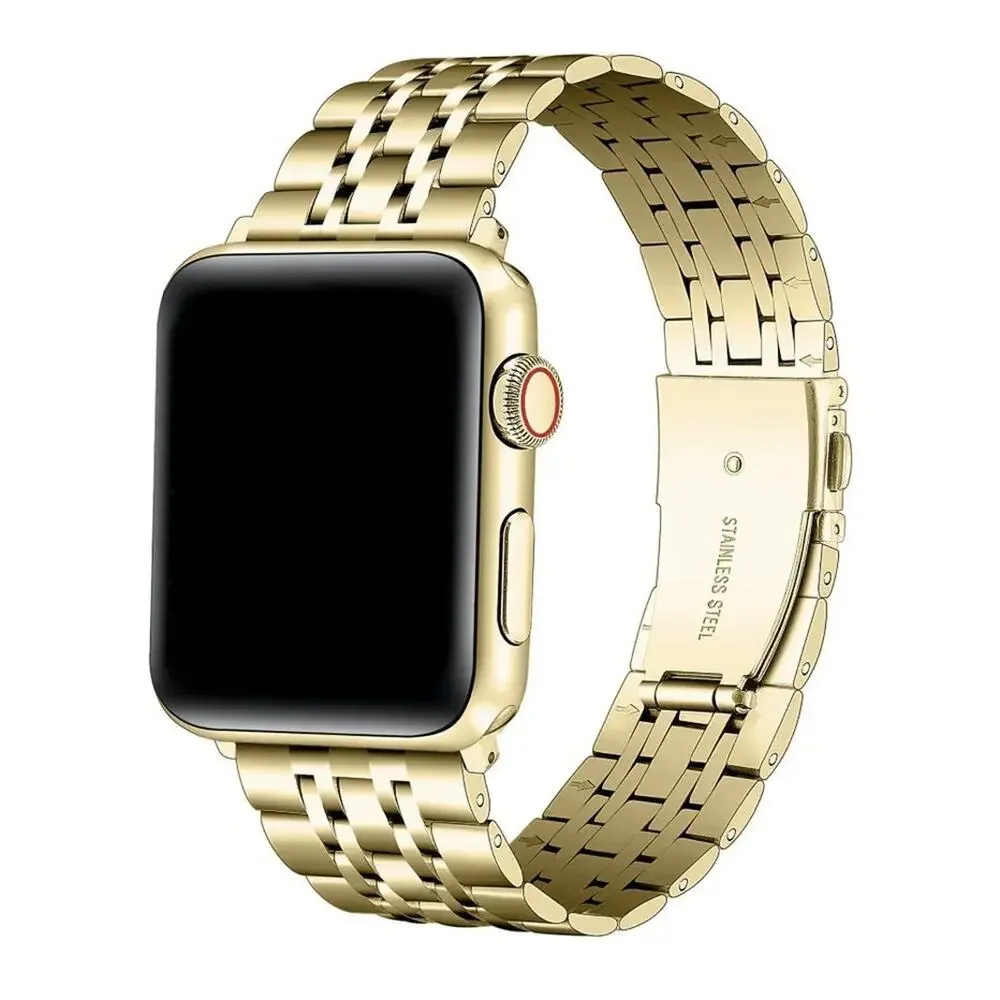 POSH tech Gold Stainless Steel Strap Band Compatible with Apple Watch